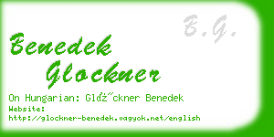 benedek glockner business card